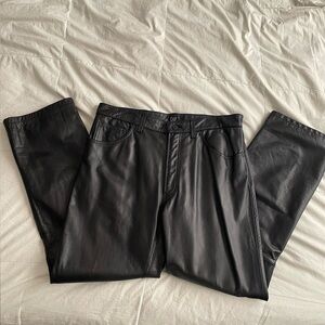 Vintage GAP 100% Leather Black Pants Y2K new without tags